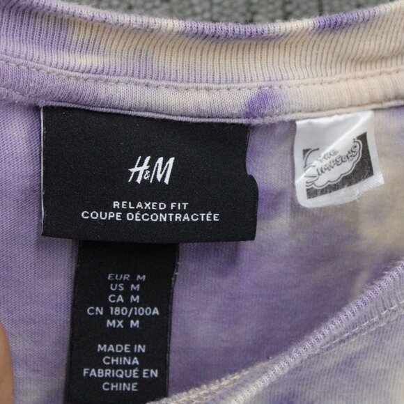 H&M X The Simpsons Shirt Mens Medium M Multicolor Tie Dye Krusty Burger Graphic - Picture 5 of 8